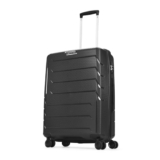 Aristocrat Polypropylene Chroma Check-in 66 Cm(Medium) 8 Wheels Spinner Trolley Bags for Travel Hard Case Luggage,Lightweight Bag,Suitcase with Combination Lock & 3 Years Warranty (Black)