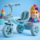 Kidsmate Starlight Premium Tricycle for Kids 2 to 5 yrs | Trikes for Boys & Girls | Baby Cycle with Eva Wheels, Bell and Toy Basket | Safe & Stylish Ride-On Bike | Max User Weight 30kg – Blue