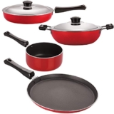 Nirlon 3 Layer Non-Stick Coated Aluminium 4 Piece Kitchen Cooking Essential with Bakelite Handle