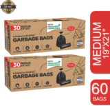 Kcofoil Medium 19″x21″|30BAGSx2 Roll|Leak Proof,Thick & Strong|For both dry & Wet waste Medium 20 L Garbage Bag  Pack Of 60(60Bag )