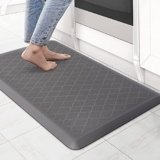 LifeKrafts Anti Fatigue Comfort Mat | Thick Cushioned Anti Slip Floor Mat for Kitchen, Standing Desk, Home & Office | Waterproof & Easy to Clean | 82 × 52 × 1.8 cm | Grey-Design