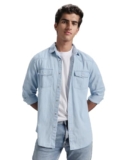 INKD Men’s Full Sleeve Denim Shirt – Regular Fit | Double Pocket | Denim Shirts for Men | Men’s Casual Shirts