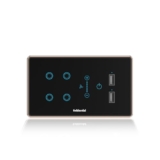 Goldmedal 4 Module I-Touch Wi-Fi 4 Switch + Fan Regulator + 2 USB Port With Glass Plate,Titanium Grey,1_way,Pack Of 1,Suitable For 4 Module Junction Box,No Additional Cover Plate Required,240 Volts