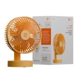 Orient Electric Elfie Rechargeable Personal Fan | 90° Adjustable Airflow | 1800 mAh Battery | 4 Speed Modes | Quiet Operation | USB Type-C Charging | Compact Mini Fan | Tangerine Orange