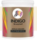 Indigo Metallic Emulsion Platinum Series – Sparkling Metallic Texture Wall Paint | Water-Based | Anti-Fungal & Algae Resistant | Interior & Exterior Use | 10 L Gold