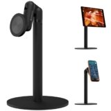 Zebronics Magnetic Mobile & Tablet Holder, 360° Rotation, Multi-Angle Adjustment, Height Adjustable, MagSafe Compatible with Metal Ring, N52 Magnet (MS500)