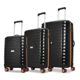 Aristocrat Altitude Set of 3 (Cabin+Medium+Large) Trolley Bags, Black