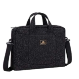 RIVACASE Anvik Laptop Bag 15.6 Inches Waterproof Compact Shoulder Bag for Notebooks Ultra Light Computer Bag for Women/Men/School/Travel/Business, Compatible with Laptop Macbook Pro 15.6 inch, Black