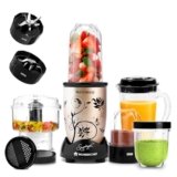 Wonderchef Nutri-blend Juicer, Mixer, Grinder & Chopper|500W 100% Full Copper Motor|Complete Kitchen Machine|4 Unbreakable Jars with Chopper|Recipe Book By Chef Sanjeev Kapoor|Champagne