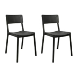 Cello Eskimo Chair Set Pack of 2 – Black | Strong and Durable | Easy to Clean | Chair for Living Room, Bed Room, Kitchen, Office Room, Outdoor | 3 Years Warranty