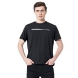 Red Tape Printed Athleisure Round Neck T-Shirt for Men | Premium Comfort | Versatile Everyday Essential – RHP0941M-S Black