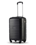 SNITCH Loop Cabin Size Black Polypropylene Hard Travel Suitcase – Trolley Bag Small & Luggage with 4 Wheels, Secure Lock & Free Shoe Bag
