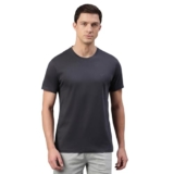 Van Heusen Men’s Cotton Solid Regular Fit T Shirt (Ihts1Lsle60052_Slate) Grey