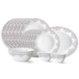 Larah by Borosil Lark Fluted Series Opalware Dinner Set | 21 Pieces for Family of 6 | Microwave & Dishwasher Safe | Bone-Ash Free | Crockery Set for Dining & Gifting | Plates & Bowls | White