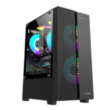 ZEBRONICS TWOFACE Premium Gaming Cabinet/Case, Mini-Tower, Supports mATX | ITX, 3 Built-in Inner Glow RGB Fans, LED Control Switch, Tempered Glass, USB 3.0, Magnetic Dust Filter (Black)