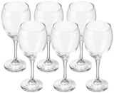 Amazon Brand – Solimo Wine Glass Set, 325ml, Set of 6, Transparent