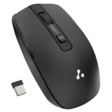 Ambrane Wireless Mouse with 2.4GHz, USB Nano Dongle, Silent Click, Optical Orientation Click Wheel, 4 Buttons, 1600 Adjustable DPI, Both Hand Use, Compatible with PC, Mac, Laptop (Sliq 3, Black)