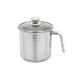 Praylady Stainless Steel Milk Boiler with Glass Lid (Hammered – Premium Textured Finish) | 2.5 LTR | 1mm Thick | Sandwich Bottom | Sleek Handle | BIS Certified | for Milk, Tea & Soup