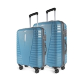 Aristocrat Medium Polypropylene(Pp) Air Pro Set of 2 Hard Carry-On Luggage(66+76Cm)|&Large Check-in Lightweight Luggage with Strong 4 Spinner Wheels,Secured Zip & Combination Lock|Cross Teal|Unisex
