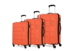 Kamiliant American Tourister Kam Harrier Sp 3 Piece Polypropylene Hard Shell 4 Spinner Wheels Carry-On Luggage Set – Carrot (Orange), 52 Cm, Small
