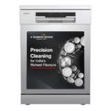 Hafele Aqua Chrome Dishwasher 13 Place Settings | Free Standing | Sleek Stainless Steel Build | Perfect for Indian Utensils | Hygienic, Space-Saving & High-Performance Cleaning