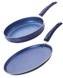 Nirlon Bling Induction Base Non Stick Aluminium 2 Piece Pots and Pan Set {1 Flat Dosa Tawa 260mm|1 Fry Pan 240mm – 1.5 Liter}