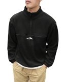 JVX Unisex-Adult Wool Blend Round Neck Sweatshirt (MSS-01_Black