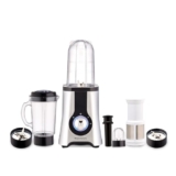 Morphy Richards 4-in-1 BlendMaster Table Blender 400W | Multifunctional: Grind, Crush, Chop & Extract |SS Blades | 4 Jars | 24,000 RPM High-Speed | 2-Speed + Pulse Mode | 2-Yr Warranty【Silver & Black】