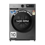 Midea 8 Kg 5 Star Fully Automatic Front Load Washing Machine with Inverter Motor, Self Clean Drum Technology, 15 Wash Programs (MFG17W80B/T-IND, Titanium Grey)