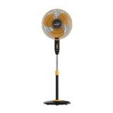 V Guard Gatimaan Pro HSP N High Speed Pedestal Fan | 3 Adjustable Fan Speeds | Rust Resistant ABS Body | Powerful 2100 RPM Motor | Orange Black | 40 cm (400mm)