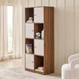 Home Centre | Addison 4-Tier Book Cabinet | Engineered Wood | Brown | 1 Year Warranty