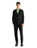 Arrow Tailored Fit 2 piece Suit for Men – Single Breasted Blazer with Trouser, Coat Pant for Men – 40, Black