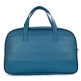 Nautica Unisex 25L PU Duffle Bag for Travel | Stylish Leatherette Cabin Luggage with Smooth Zippers | Compact, Comfortable & Spacious for Weekend Trips, Gym & Everyday Use | Teal
