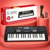 Lifelong Wireless Rechargeable Piano Keyboard for Kids with Mic, Single Speaker, 37 Keys Portable Keyboard Piano, Type C Charging, Long Battery Life Keyboard Gift for 2-8 Yrs, 1 Yr Warranty (LLCKMP03)