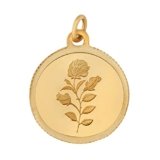 Bangalore Refinery 24k (999) Purity 2gm Yellow Gold Round Rose Pendant (without hook)
