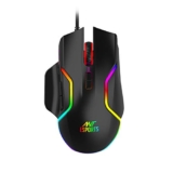 Ant Esports GM320 RGB Optical Wired Gaming Mouse | 8 Programmable Buttons | 12800 DPI I Ergonomic Design with Braided Cable – Black