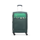 Aristocrat Medium Commander 69Cms Premium Polyester with PVC Coating Soft Sided Check-in 4 Spinner Wheels Green Suitcase