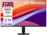 LG 27U411A-BD 68.5 cm (27 Inch) FHD (1920×1080) IPS Monitor, 1ms(MBR), 120Hz, Anti-Glare, sRGB 99%(Typ.), HDR10, 3-Side Virtually Borderless, Reader Mode, Flicker Safe, VGA, HDMI, Slim Stand, Black
