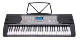Audio Array AK-61 Pro 61-Key Portable Electronic Keyboard with LCD Display, Built-in Speakers, Mic Input & Included Mics, 255 Timbres, 512 Rhythms, Battery & Adapter Powered