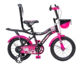 HI-Fast 16 inch Kids Cycle for 4 to 7 Years Boys & Girls with Training Wheels & Carrier (KIDOZ-16T-95% Assembled), Pink,Rigid