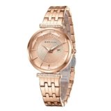Giordano Exquisite Analog Watch for Women with Round Cut Glass Textured Dial, Date Display Function, Quartz Movement and Stainless Steel Strap – GZ-60111