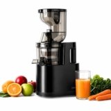 IRIKO Cold Press Juicer, Slow Juicer with Wide Feed Chute, BPA-Free, Stainless Steel Filter, Safety Lock, Low Noise, Easy to Clean,