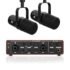 Audio Array AM-W14 UHF Dual Wireless Premium Metal Microphone | 2X XLR Outs & 1/4″ Mix Out | Range up to 200ft/60m | Karaoke Singing, Wedding, DJ, Church | PA System, Amplifier, Mixer, Party Box
