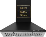 V-Guard M10 Pro 900 CMH 60 cm 60cm | Push Button Control Chimney(Wall Mounted, Black)