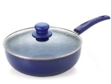 Nirlon Aluminium Non Stick Dishwasher Safe Induction Base Bling Kadhai with Glass Lid