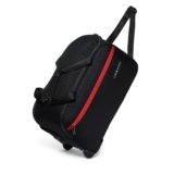 Lavie Sport Polyester Lino M Large Size 63 Cms Duffle Wheeler Bag | 2 Wheel Duffle Bag | Duffle Bag with Adjustable Handle, 28 Cm, Black