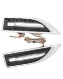 Aksmit Car Side Fender Light with 3 Colour Led Indicator Light (Silver) For Exuv300
