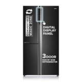 Haier SmartChoice 598L 3 Star 3-Door Side by Side Frost Free Refrigerator | Expert Inverter Technology | Digital Display Panel | Jumbo Ice Maker | Deo Fresh Technology (HRT-683GK, Graphite Black)