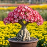 Desert Rose Adenium Live Plant, Hybrid Multicolour Grafted Desert Rose for Home Garden Indoor And Outdoor Without Pot (Pack Of 1)