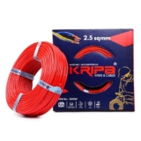 KRIPA 2.5 Sqmm FR PVC Insulated CCA Copper Wire | 90 Meter Single Core Multistrand House Cable | Flame Retardant | Gauge 10 | Red